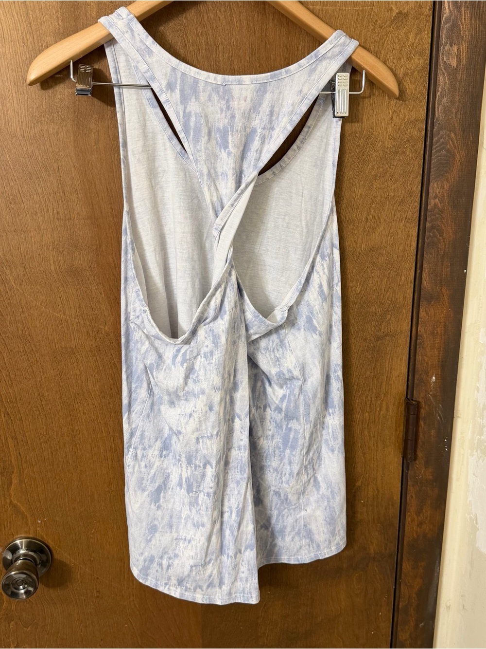 Women’s 1X Light Blue Tie-Dye Tank Top - "Home of the Brave" -Americana - Picture 3 of 7